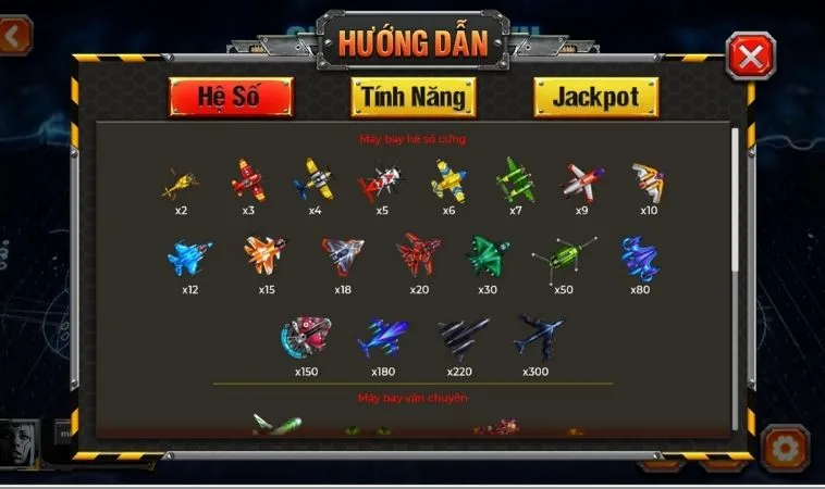 Các loại máy bay trong game Bắn Cá Đại Chiến B52 Tại B52 Club