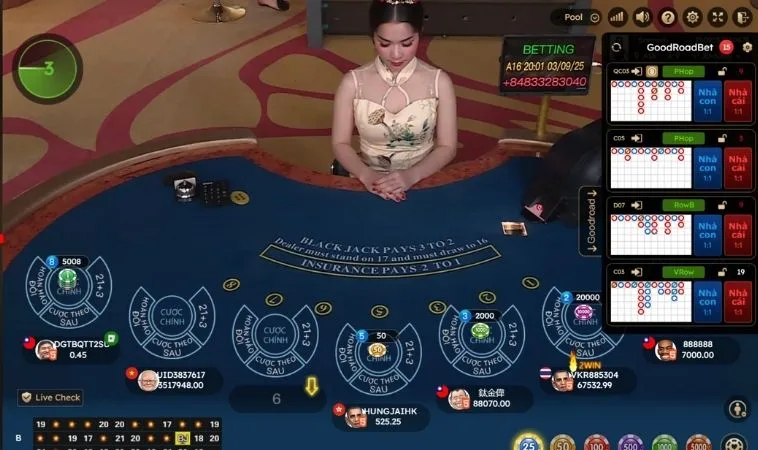 Bàn chơi Blackjack Tại B52 Club