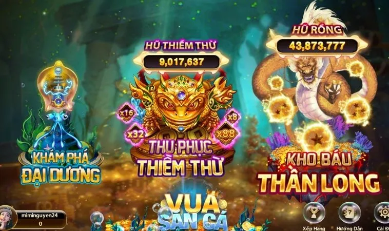 Các phòng chơi trong game Vua Bắn Cá Tại B52 Club